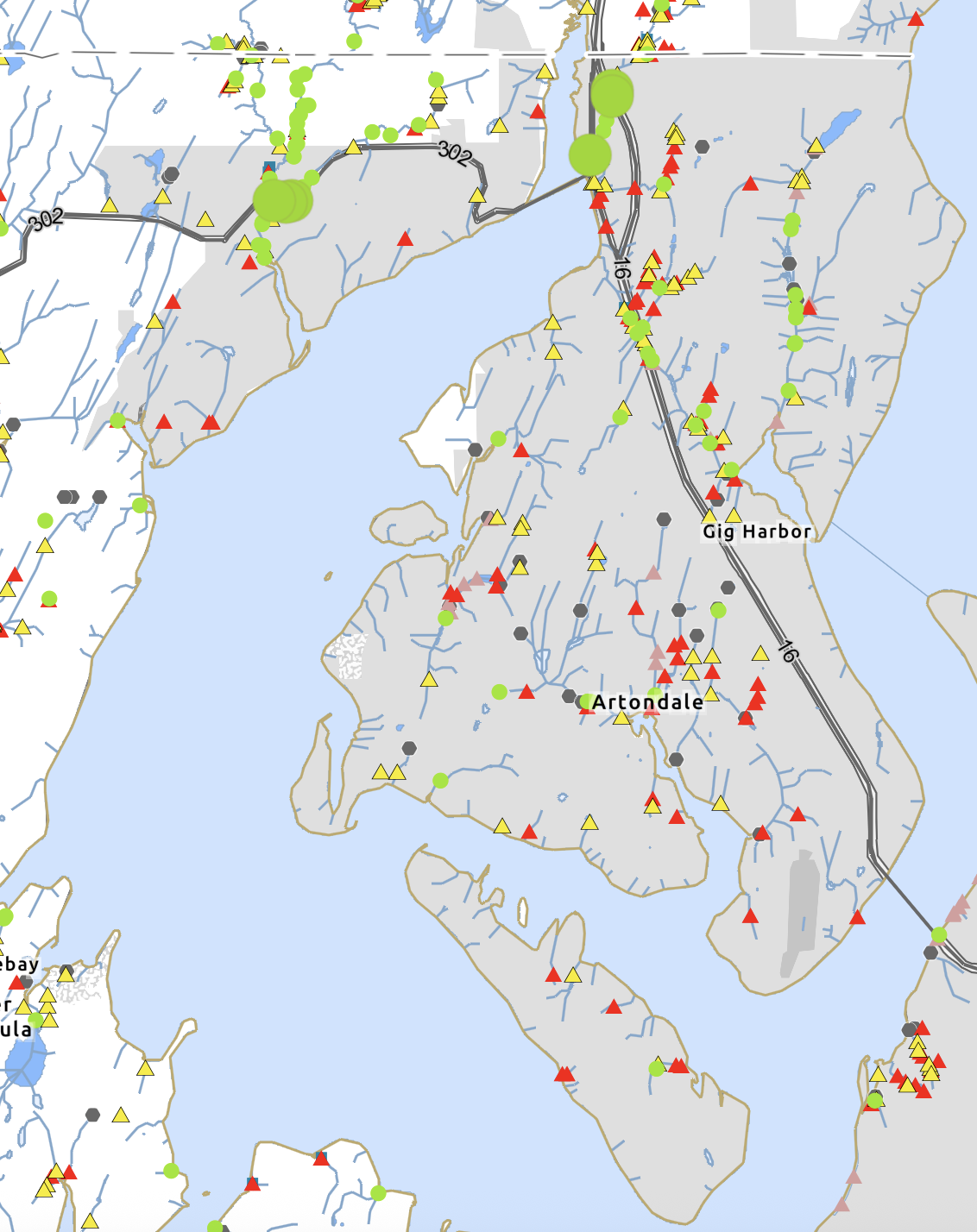 Map of Washington DOT Salmon passages