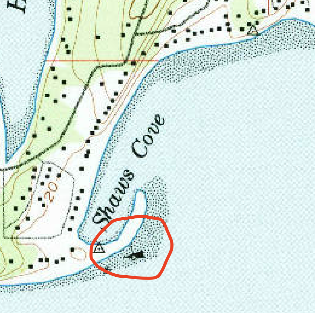 USGS map showing wreck