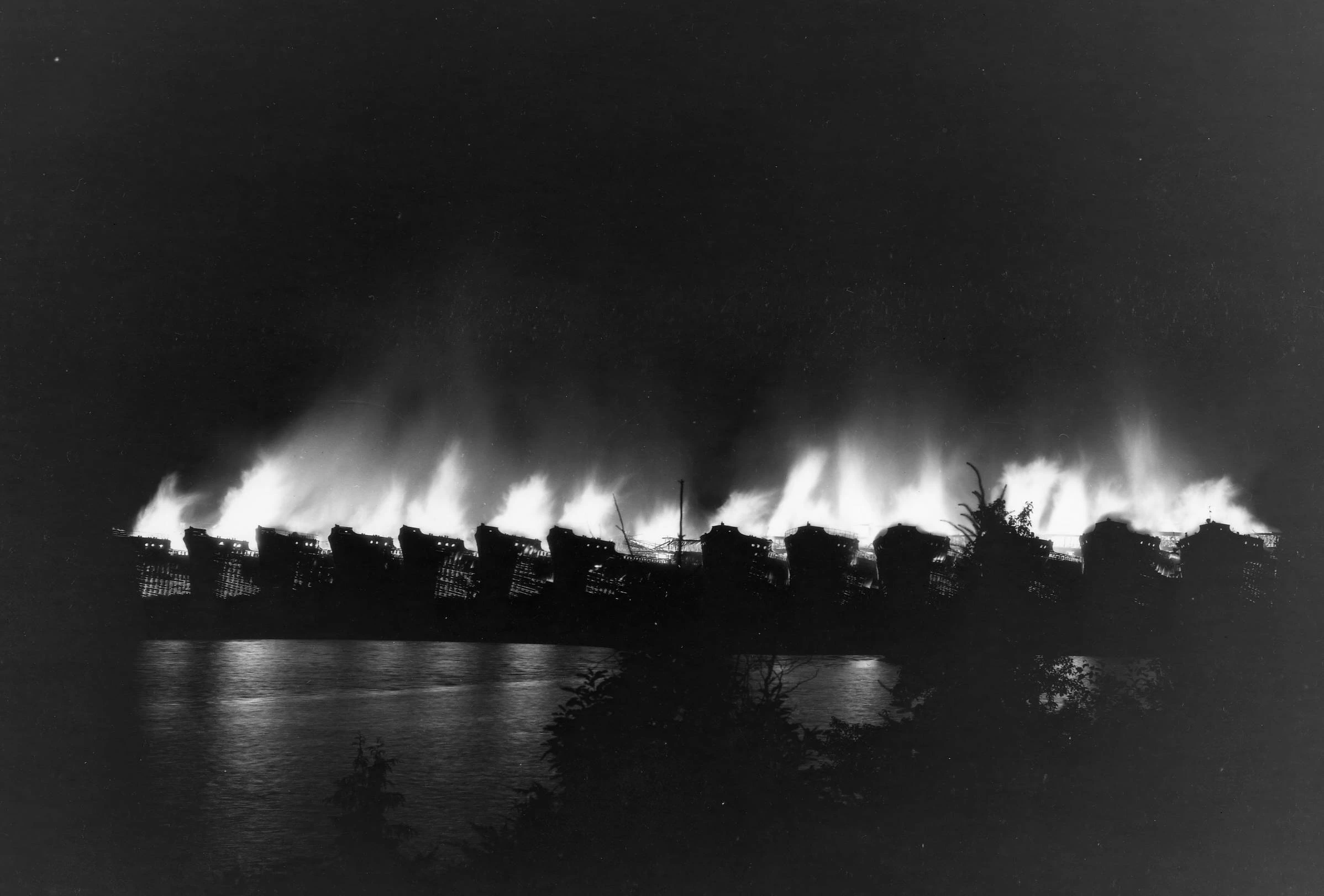 Ships Burning at Minter, June 11, 1926